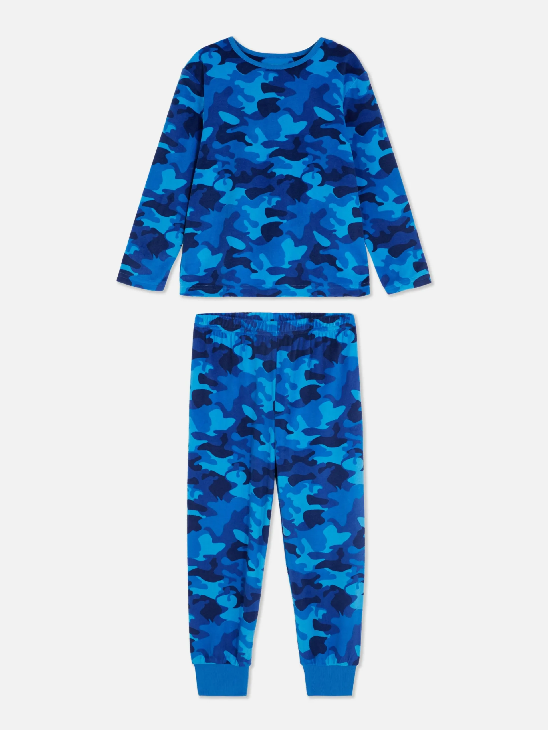 Velours Pyjama Met Camouflageprint