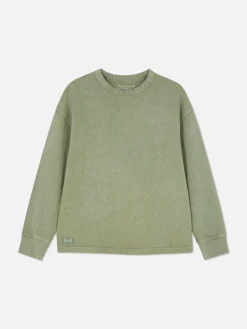 Verwassen T-shirt Met Lange Mouwen