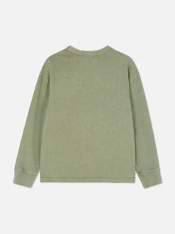 Verwassen T-shirt Met Lange Mouwen