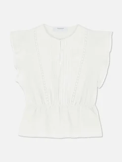 Victoriaanse Mouwloze Top Met Broderie Anglaise